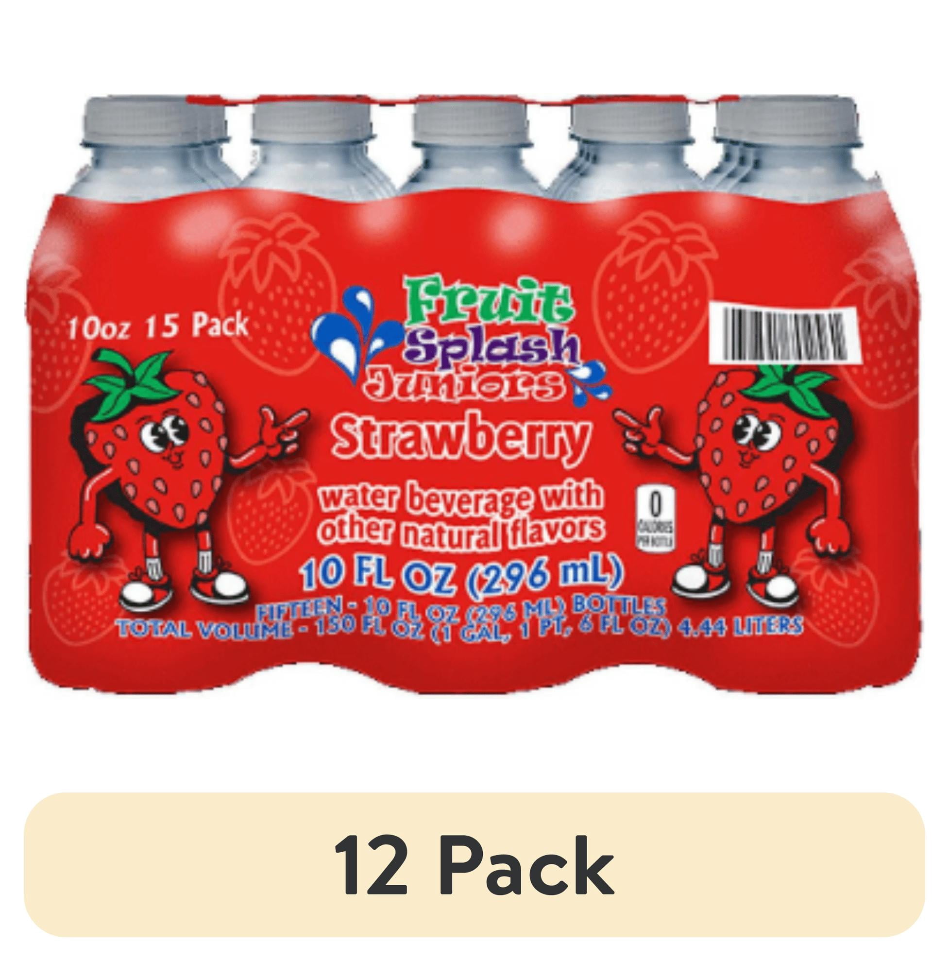 (12 pack) Fruit Splash Juniors, Water Bottles, Strawberry, 10 fl oz, 15 Pack Bottles