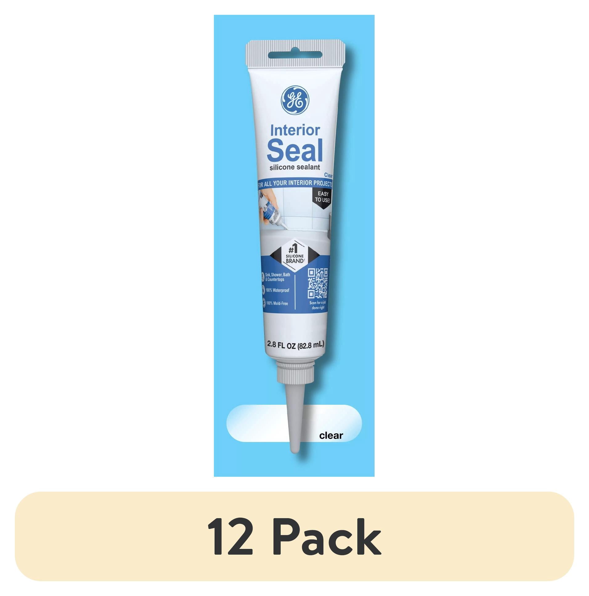 (12 pack) GE Interior Seal Kitchen & Bath, Pack of 1, Clear 2.8 oz Tube