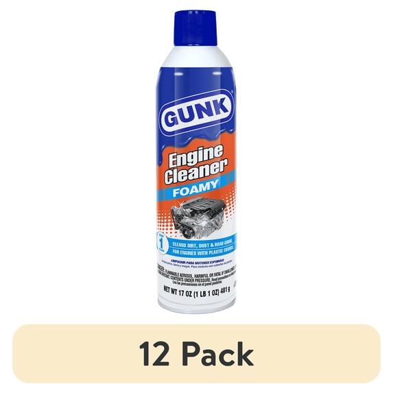 (12 pack) GUNK Low VOC Foamy Engine Cleaner and Degreaser for Cars and Motorcycles - 17 oz Aerosol