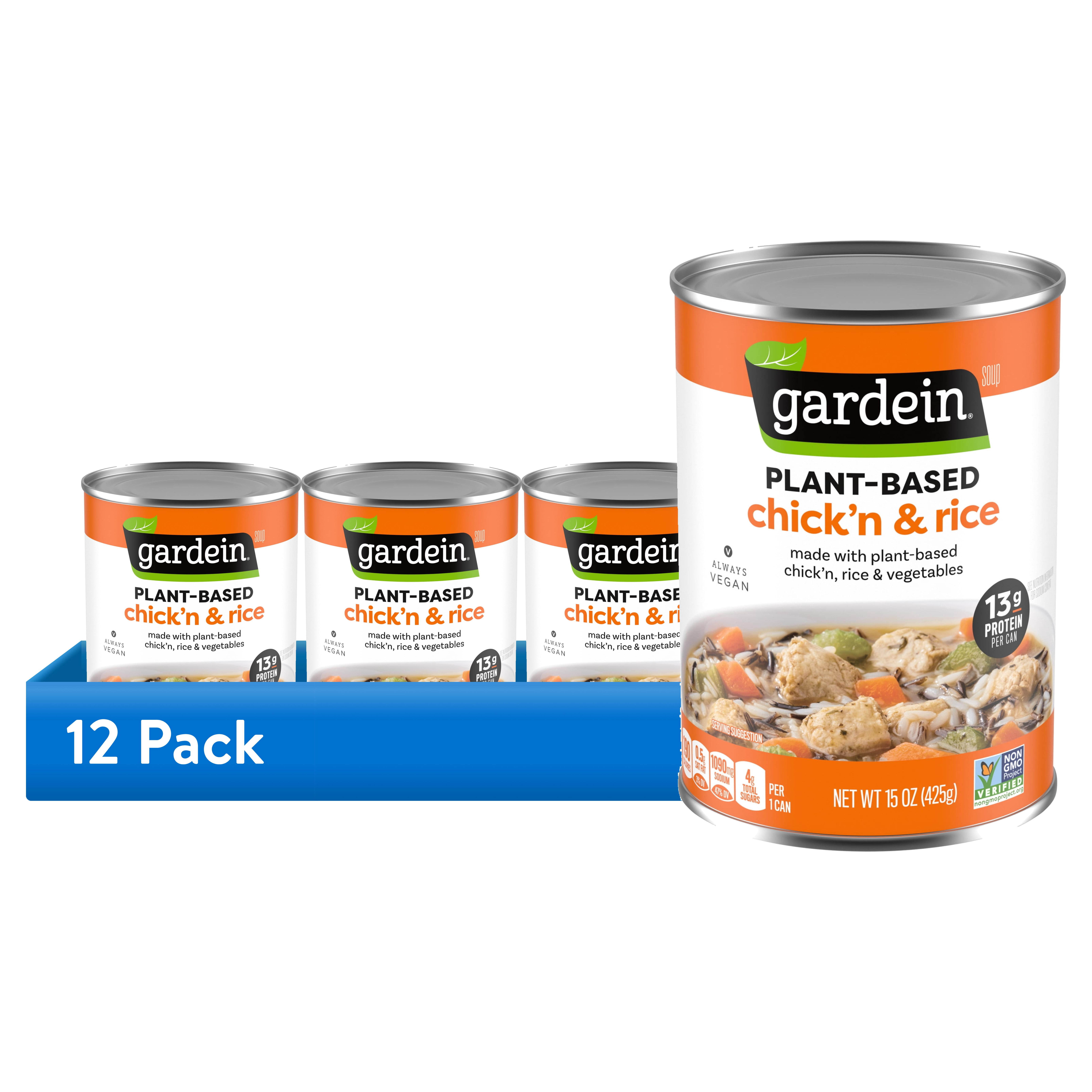 (12 pack) Gardein Plant-Based Chick'n & Rice Soup, Vegan, 15 oz.