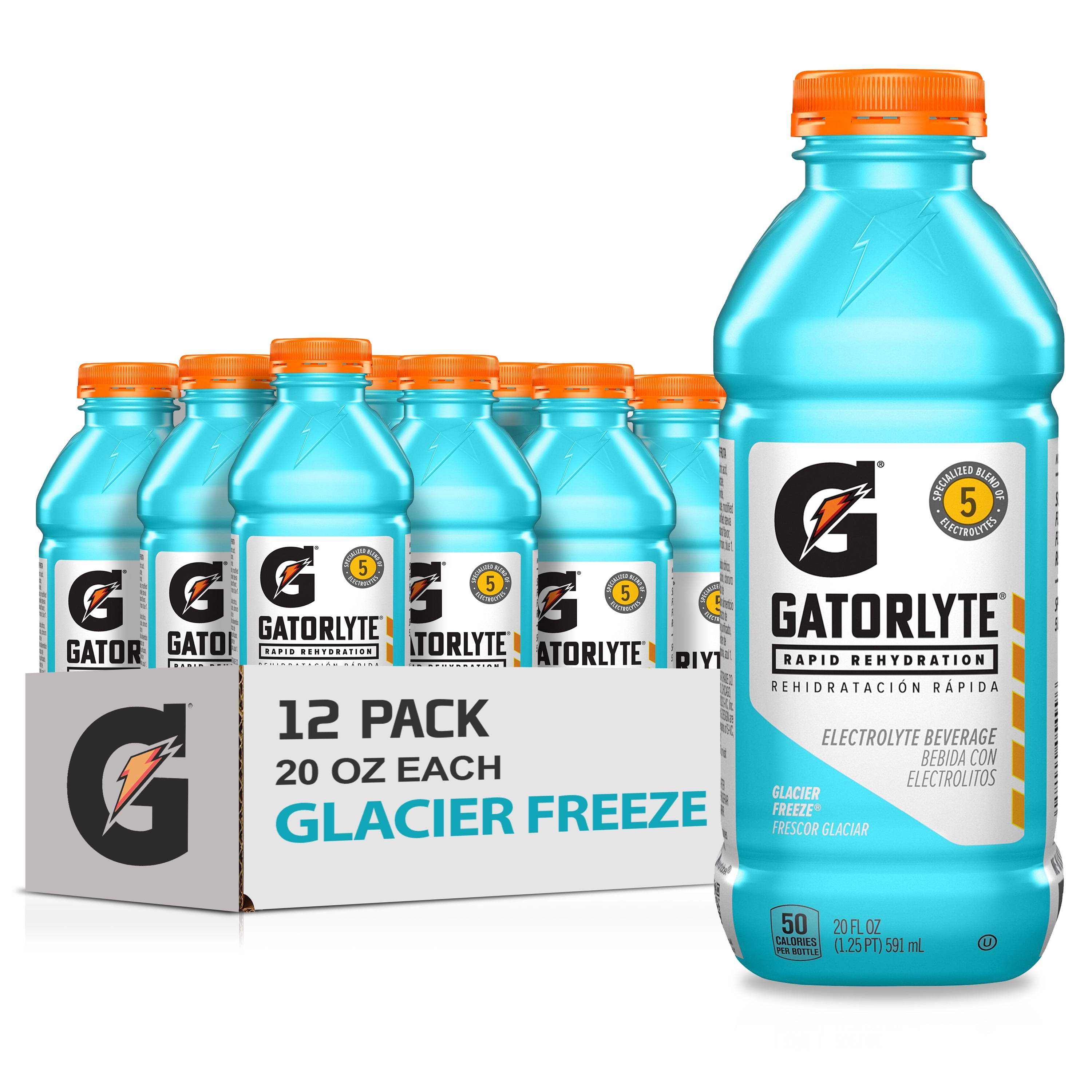 Gatorlite (12 pack) Gatorlyte Rapid Rehydration Electrolyte Drink, Glacier Freeze ...