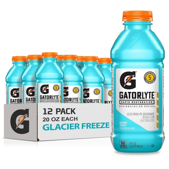 (12 pack) Gatorade Gatorlyte Rapid Rehydration Electrolyte Beverage, Glacier Freeze, 20 fl oz, 1 Count Bottle