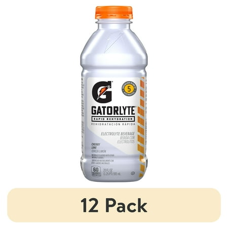 (12 pack) Gatorade Gatorlyte Rapid Rehydration Electrolyte Beverage, Cherry Lime, 20 fl oz, 1 Count Bottle