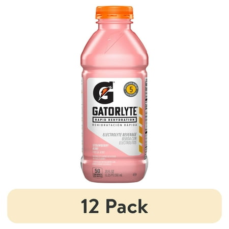 (12 pack) Gatorade Gatorlyte, Strawberry Kiwi Sports Drinks, 20 fl oz Bottle Rapid Rehydration Electrolyte Drink