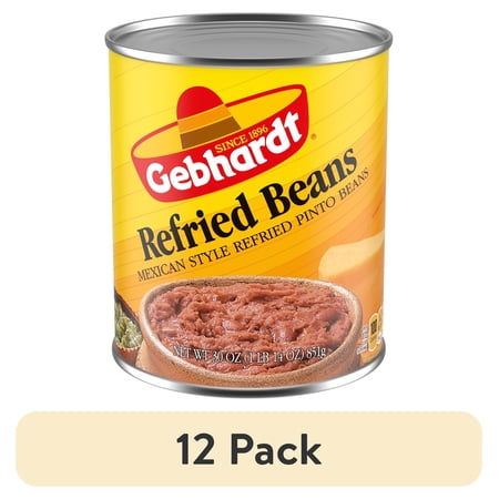 (12 pack) Gebhardt Mexican Style Refried Beans, 30 oz.