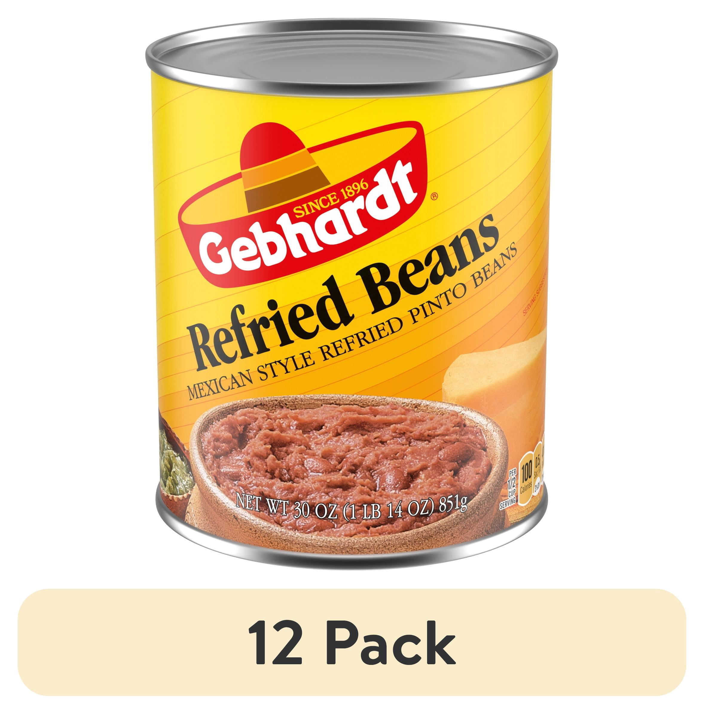 (12 pack) Gebhardt Mexican Style Refried Beans, 30 oz.