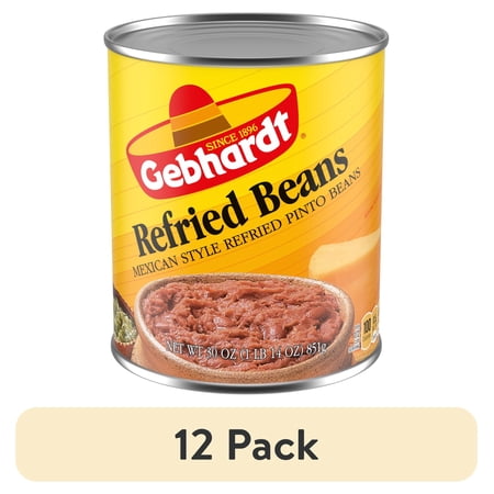 (12 pack) Gebhardt Mexican Style Refried Beans, 30 oz.