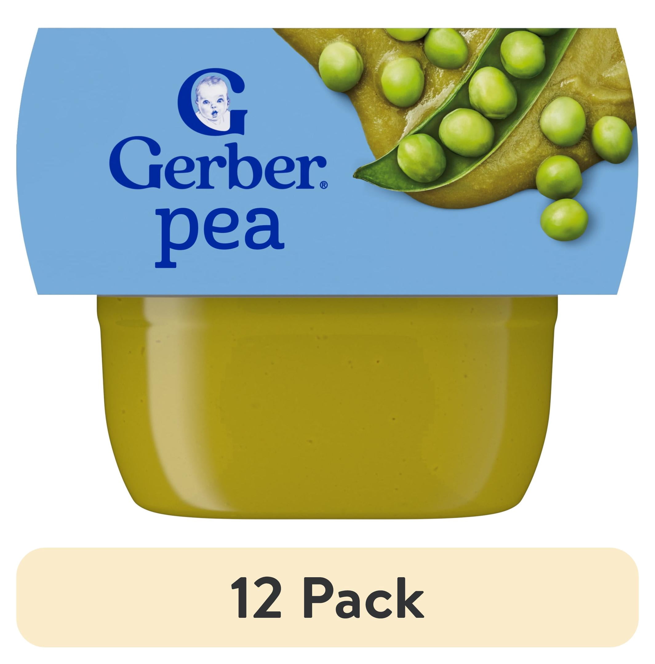 (12 pack) Gerber 1st Foods Baby Food, Pea Puree, Clean Label Project, 2 ...