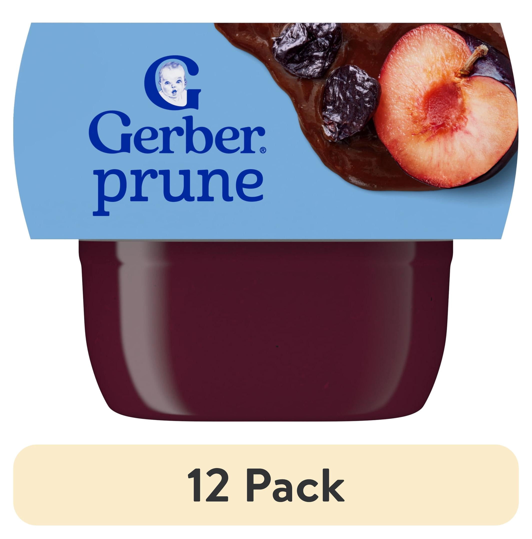 (12 pack) Gerber 1st Foods Baby Food, Prune, 2 oz Tubs (2 Pack)