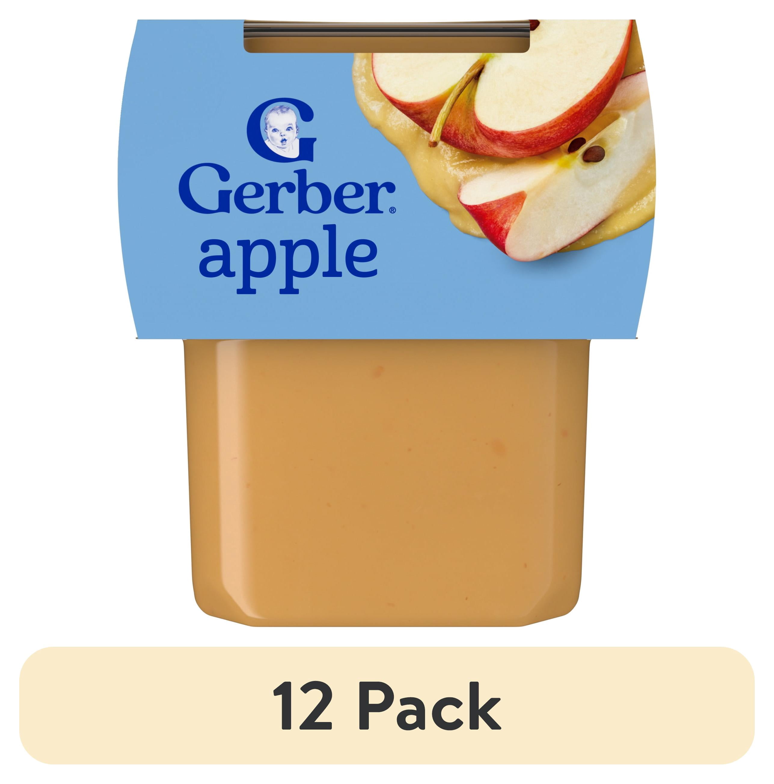 (12 pack) Gerber Stage 2 Baby Food, Apple Puree Tubs, Baby Puree 8 oz