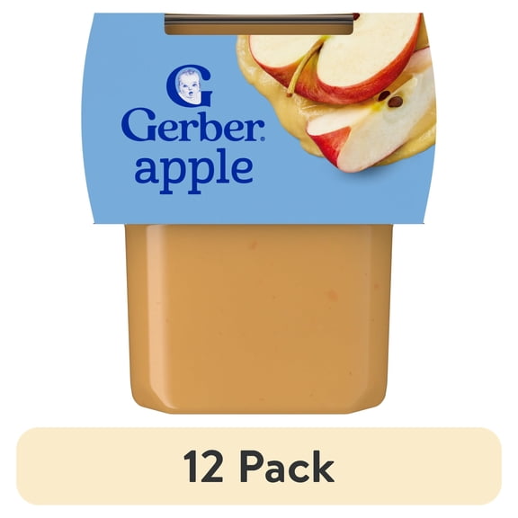 (12 pack) Gerber Stage 2 Baby Food, Apple Puree Tubs, Baby Puree 8 oz