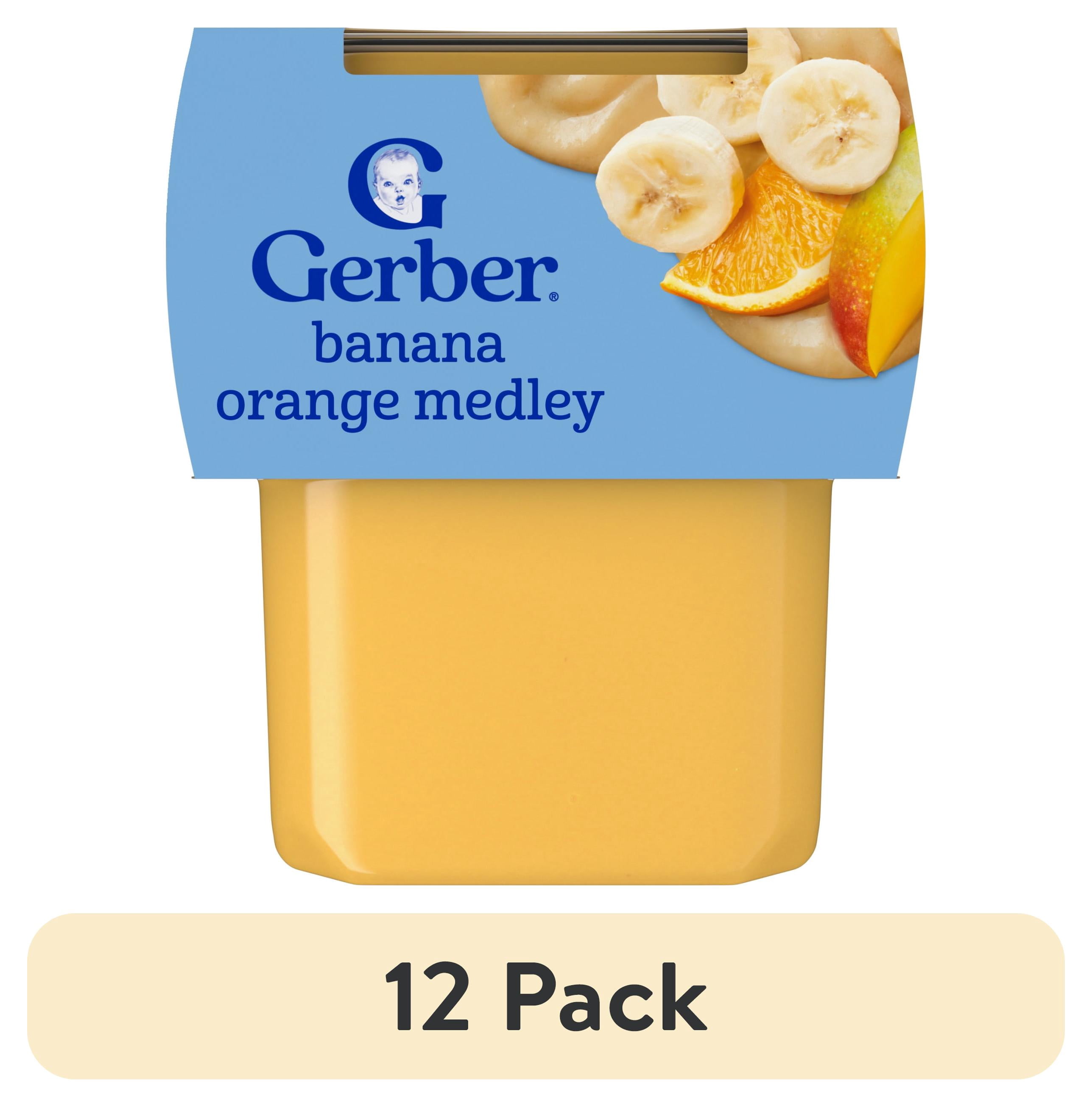 (12 pack) Gerber 2nd Foods Baby Food, Banana Orange Medley, 4 oz Tubs (2 Pack)