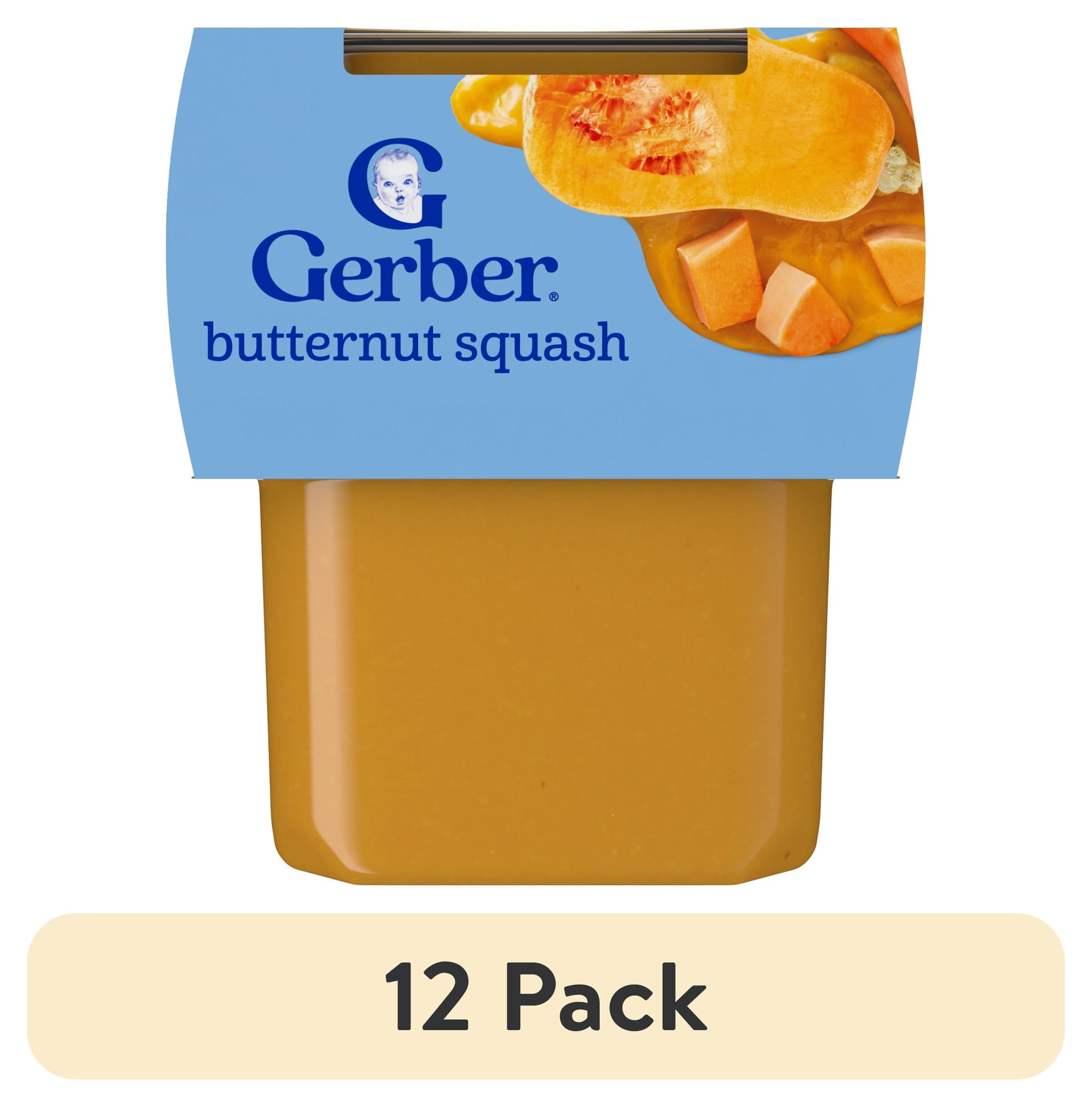 (12 pack) Gerber Stage 2 Baby Food, Butternut Squash Puree Tubs, Baby Puree 2PK 8 oz