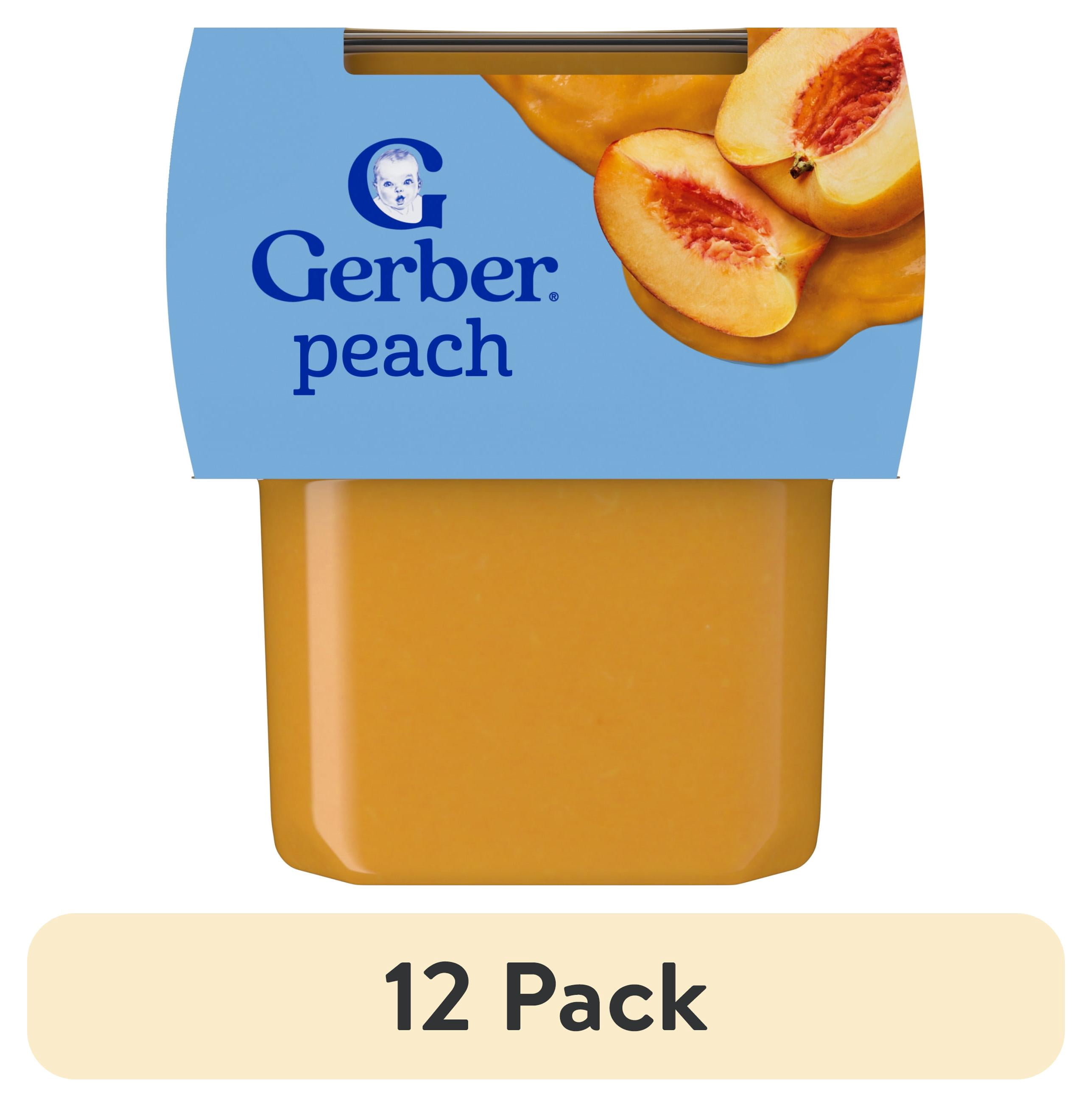 (12 pack) Gerber Stage 2 Baby Food, Peach Puree Tubs, Baby Puree, 2PK 8 ...