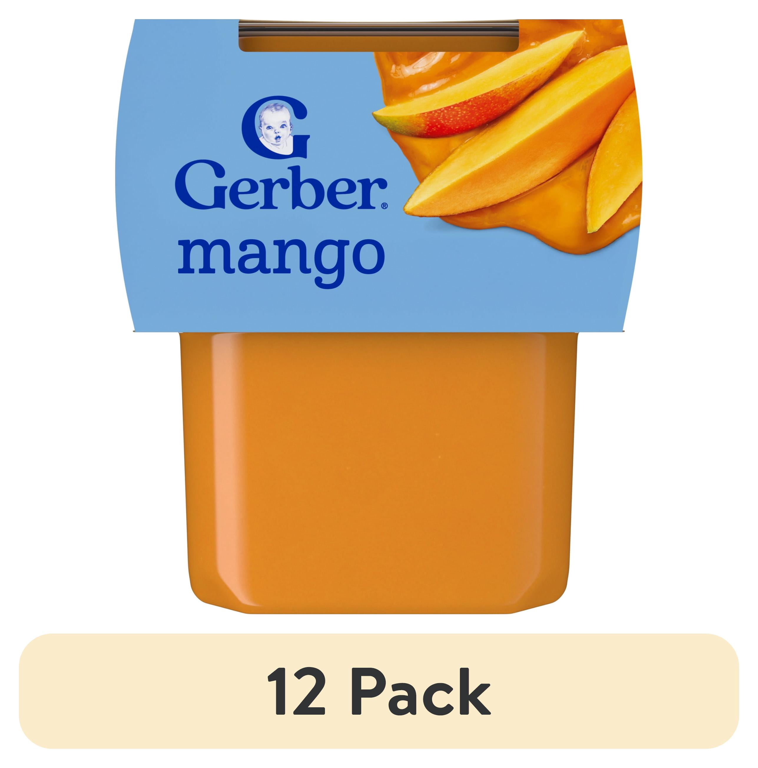 (12 pack) Gerber Stage 2 Baby Food, Mango Puree Tub, Baby Puree, 2PK 8 oz