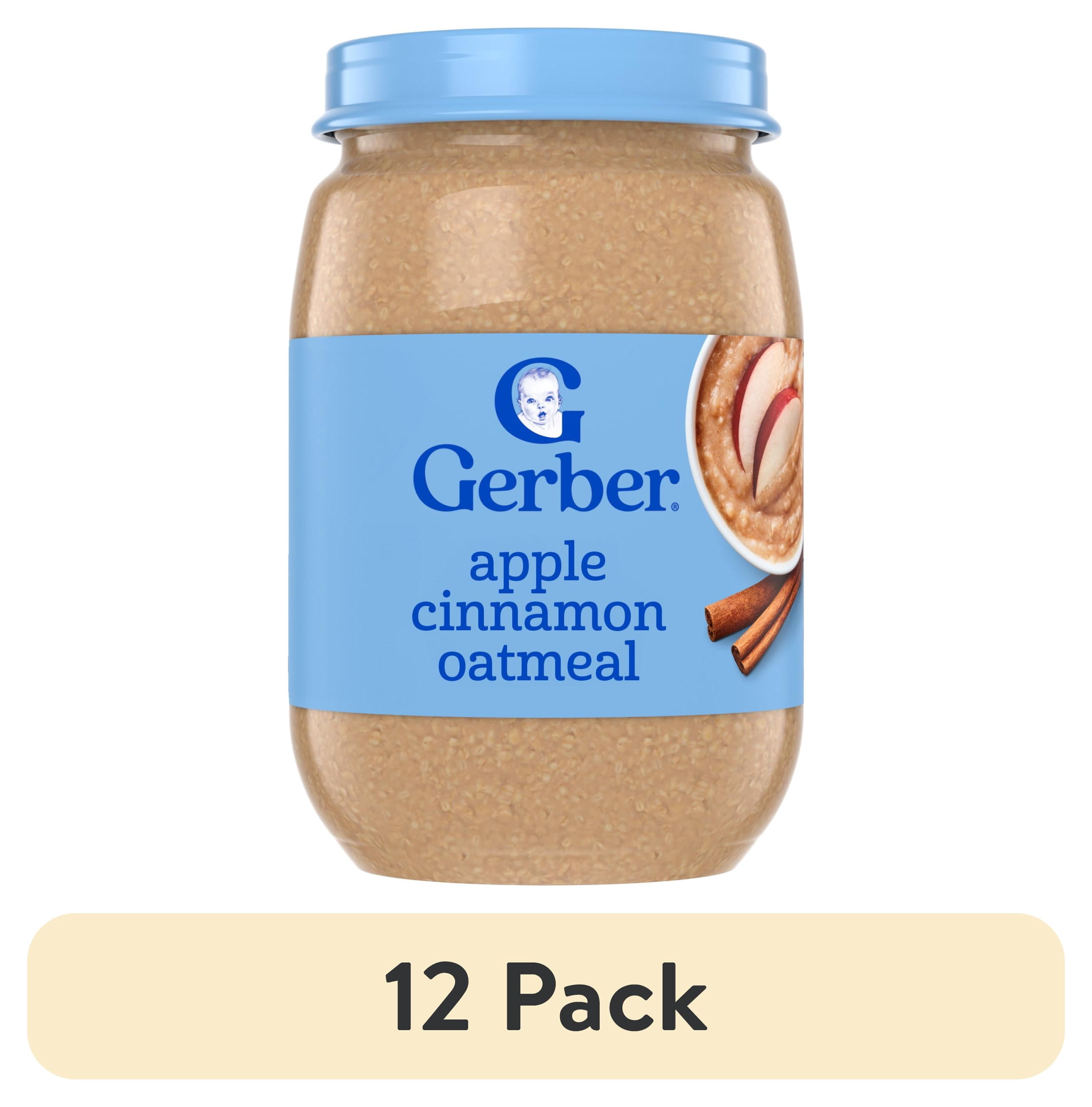 (12 pack) Gerber 3rd Foods Baby Food, Apple Cinnamon Oatmeal, 6 oz Jar