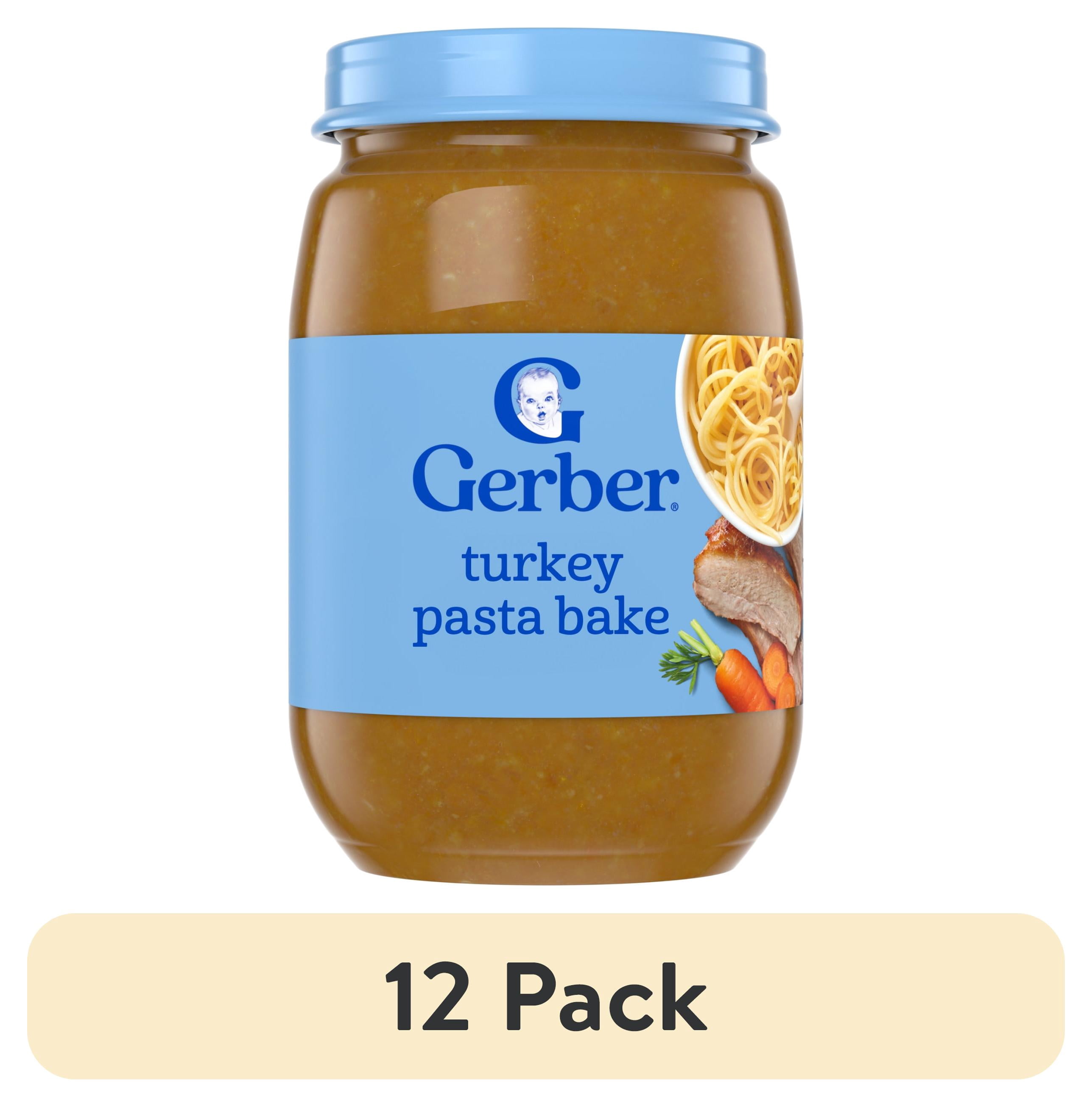 (12 pack) Gerber 3rd Foods Baby Food, Turkey Pasta Bake, 6 oz Jar
