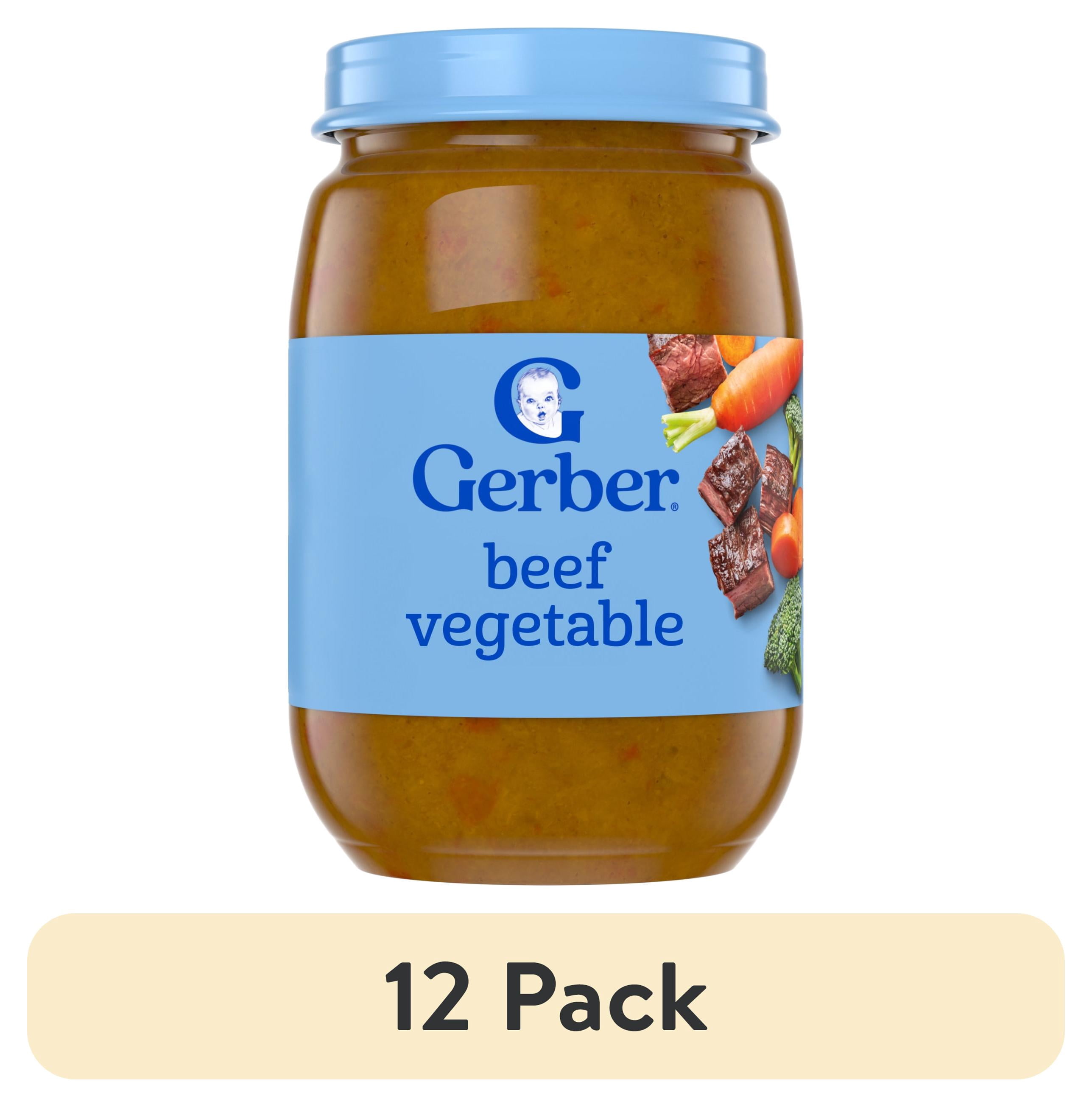 (12 pack) Gerber 3rd Foods Mealtime for Baby Baby Food, Beef Vegetable, 6 oz Jar