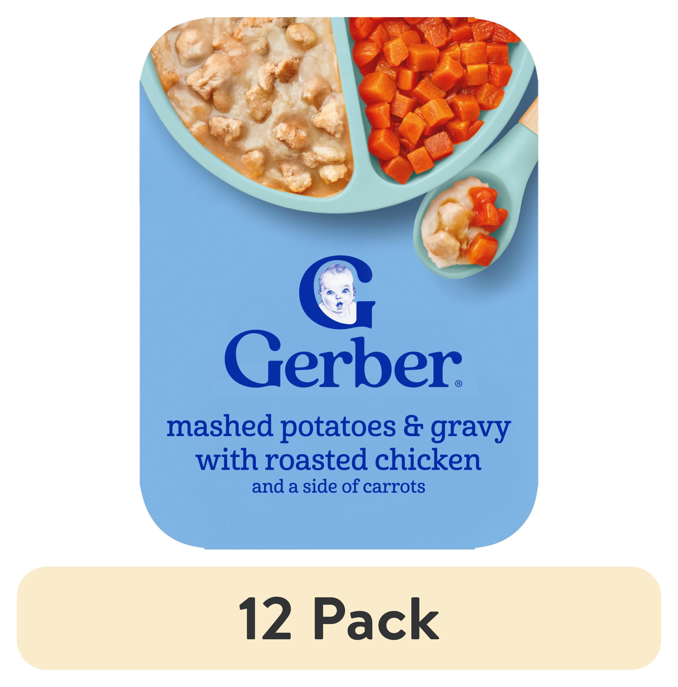 (12 pack) Gerber Toddler Food, Mashed Potatoes & Gravy with Chicken, Mealtime for Toddler 6.6 oz