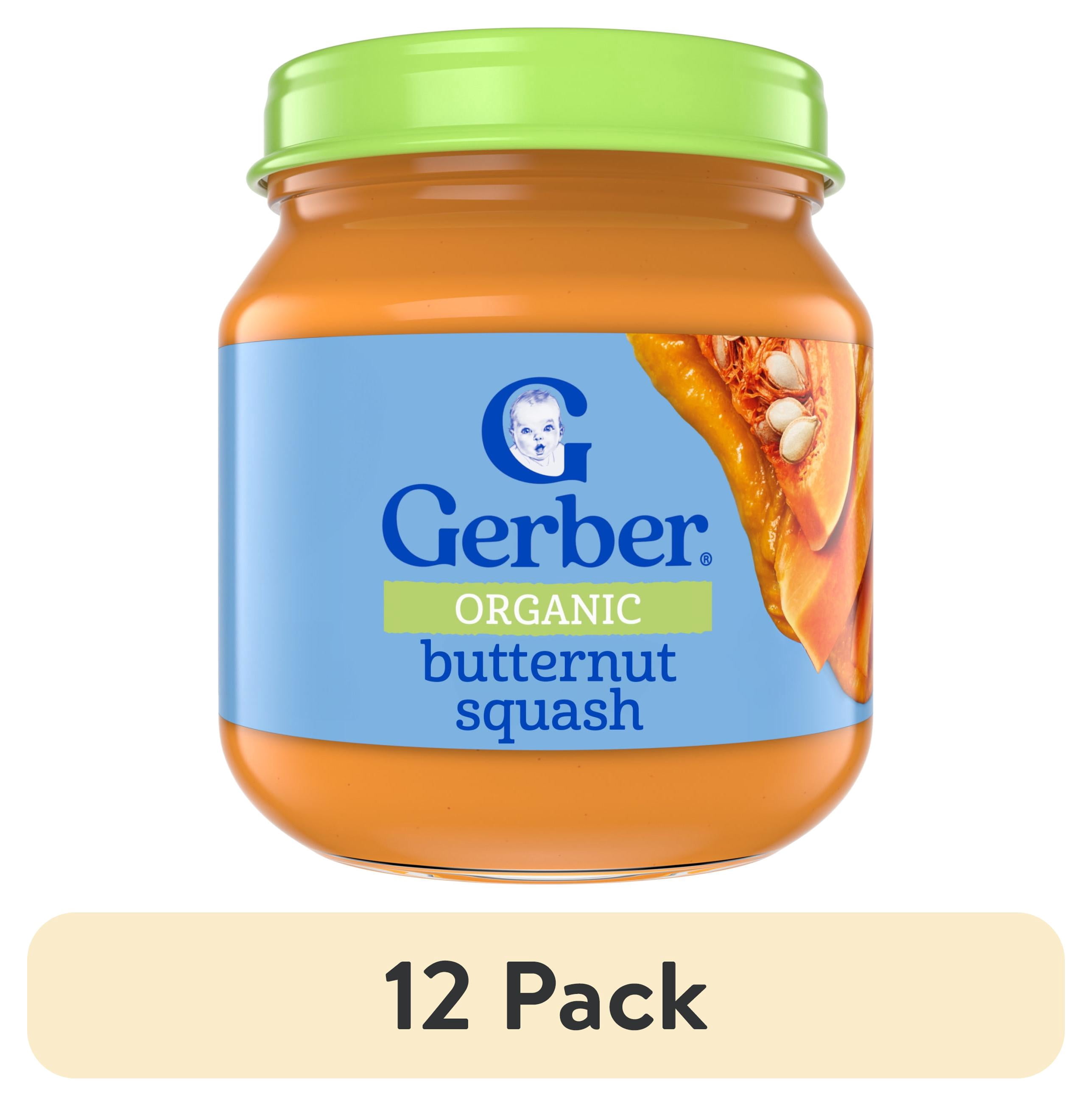(12 pack) Gerber 1st Foods Organic for Baby Baby Food, Butternut Squash, 4 oz Jar