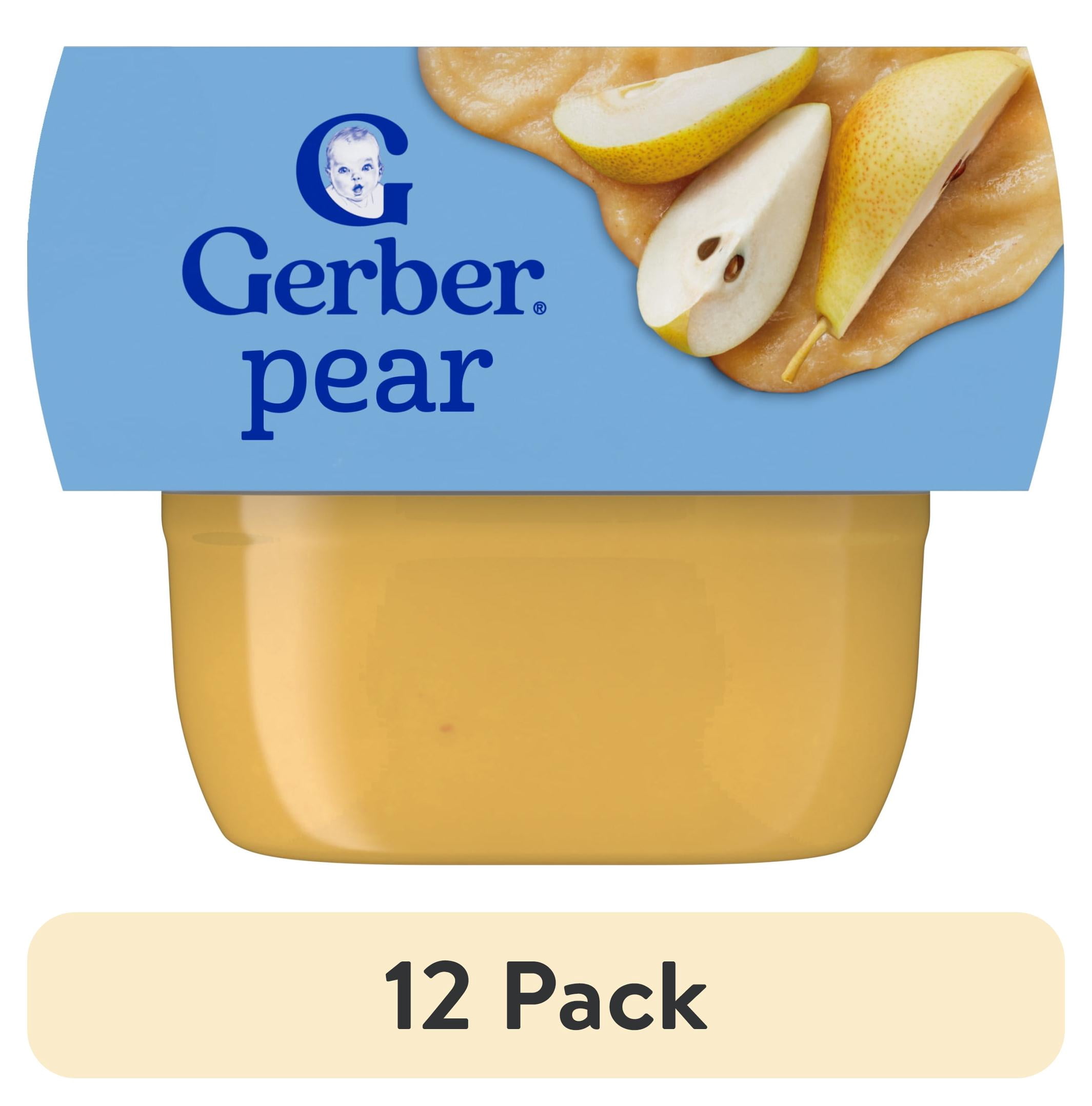 (12 pack) Gerber 1st Foods Baby Food, Pear, 2 oz Tubs (2 Pack)