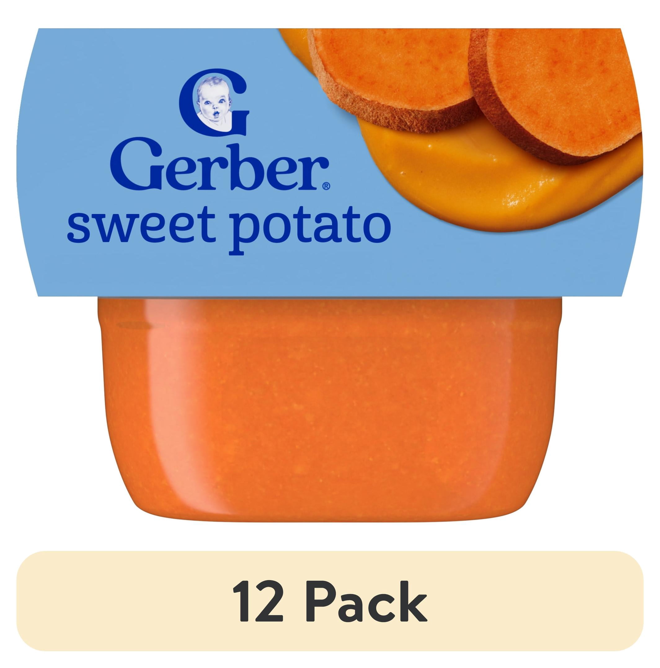 (12 pack) Gerber 1st Foods Baby Food, Sweet Potato Puree, Clean Label Project, 2 oz Tubs (2 Pack)