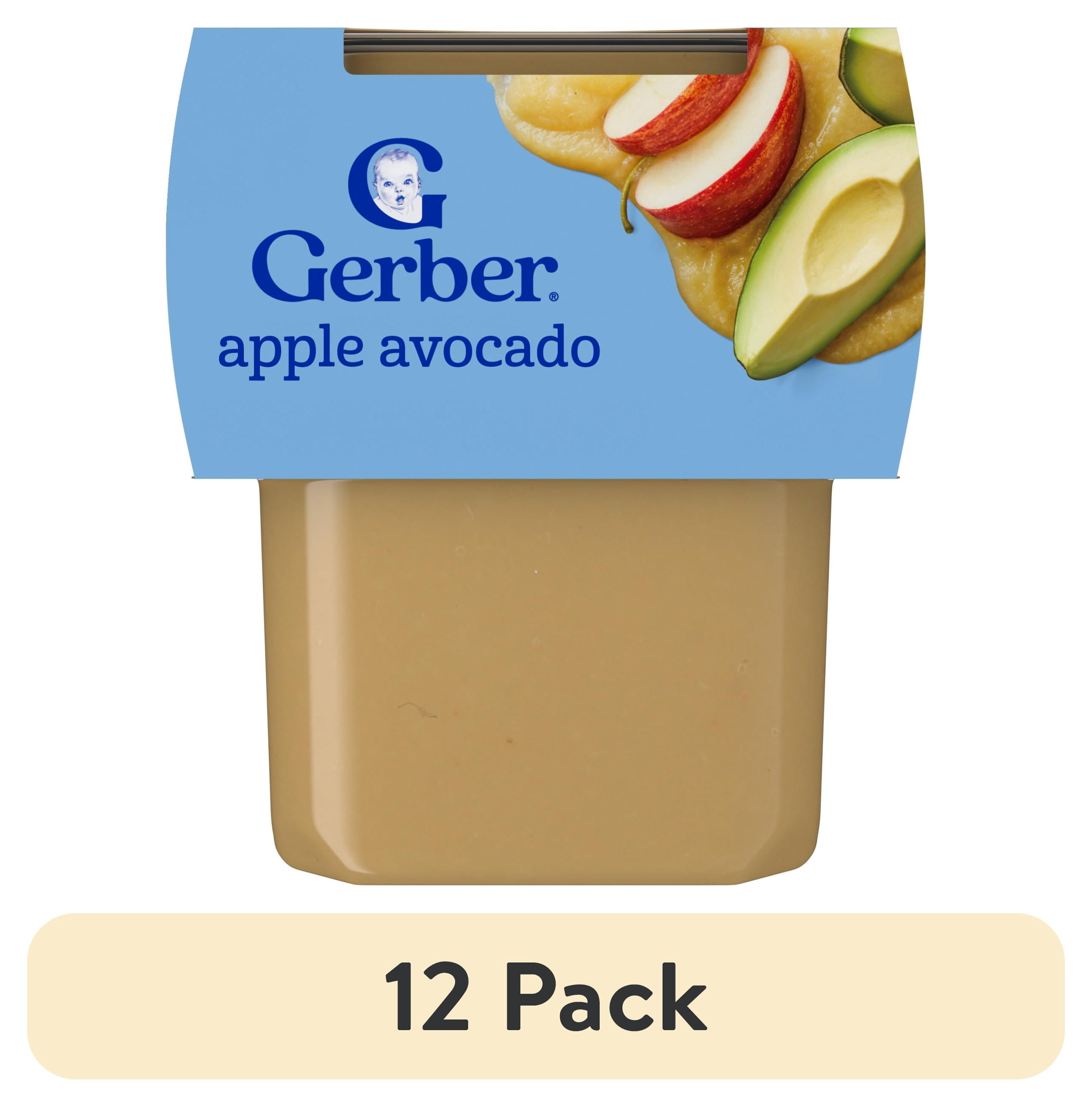 (12 pack) Gerber 2nd Foods, Apple Avocado Baby Food, 4 oz Tubs (2 Pack)