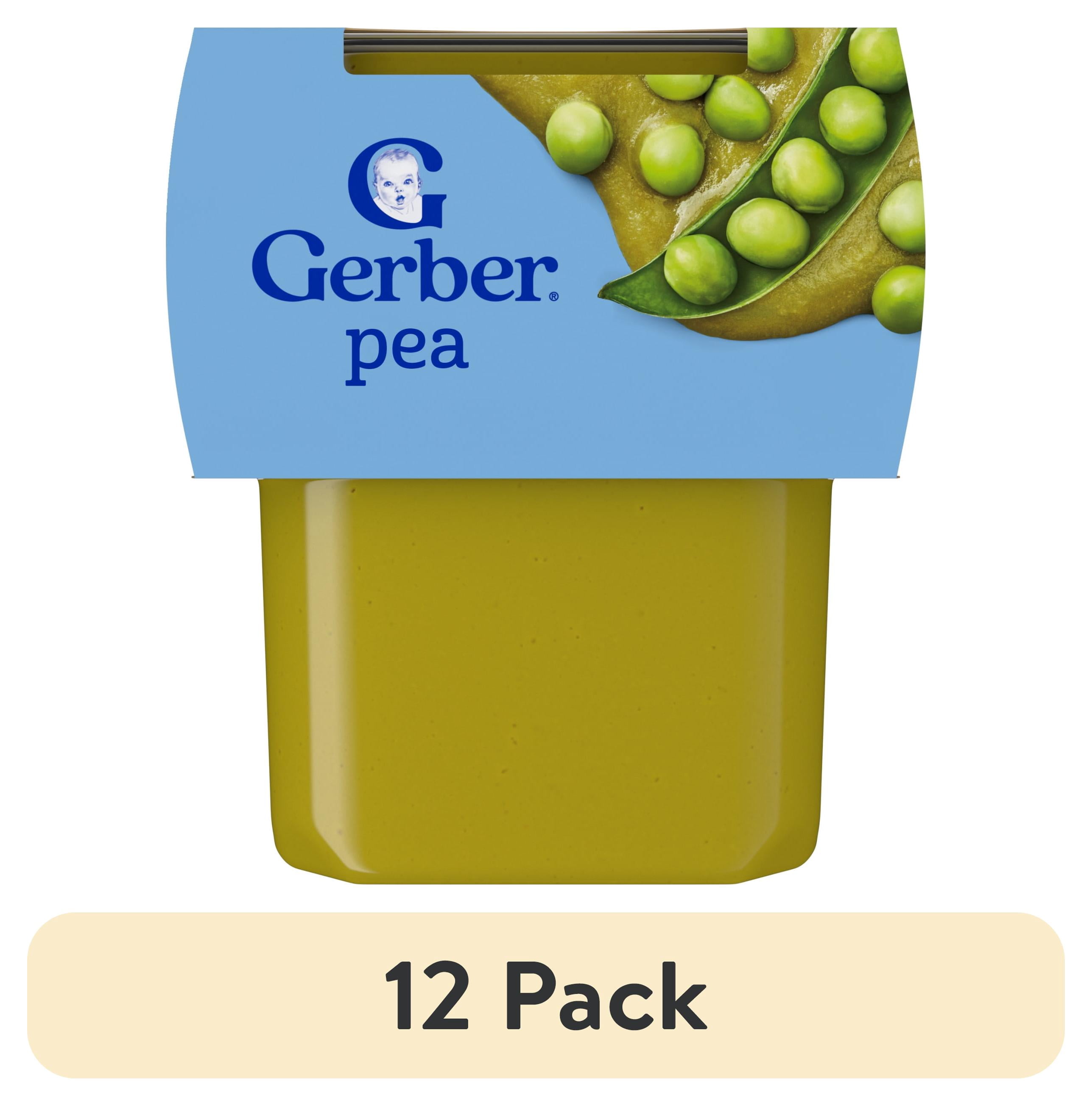 (12 pack) Gerber 2nd Foods Natural for Baby Baby Food, Pea, 4 oz Tubs (2 Pack)