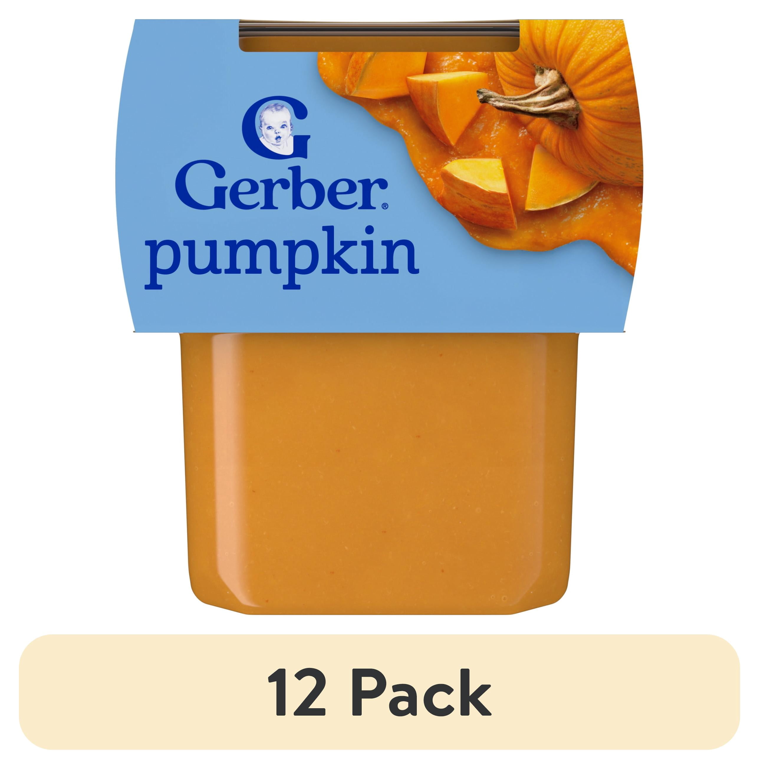 (12 pack) Gerber Stage 2 Baby Food, Pumpkin Puree Tubs, Baby Puree, 2PK 8 oz