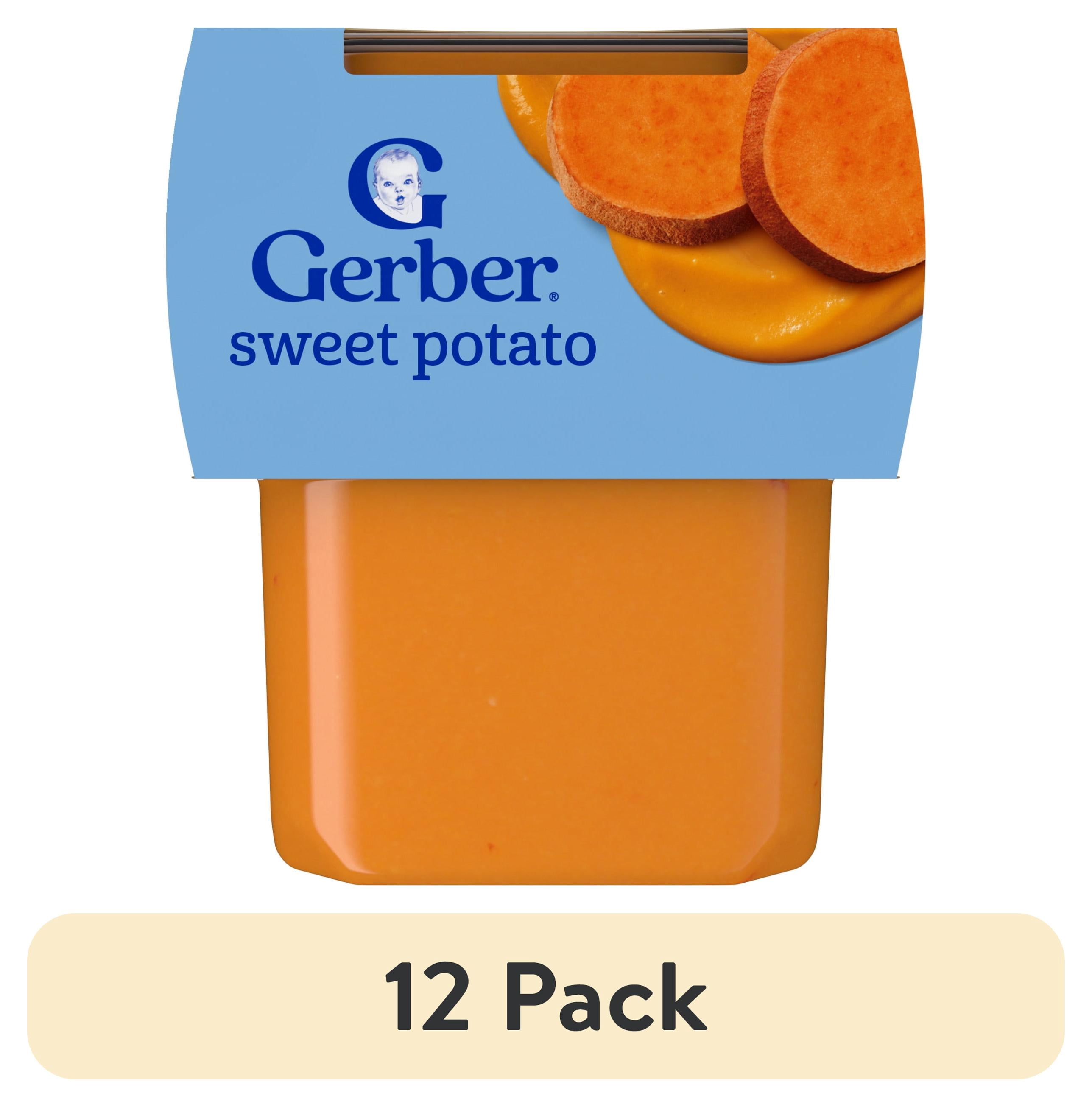 (12 pack) Gerber Stage 2 Baby Food, Sweet Potato Puree Tubs, Baby Puree, 2PK 8 oz