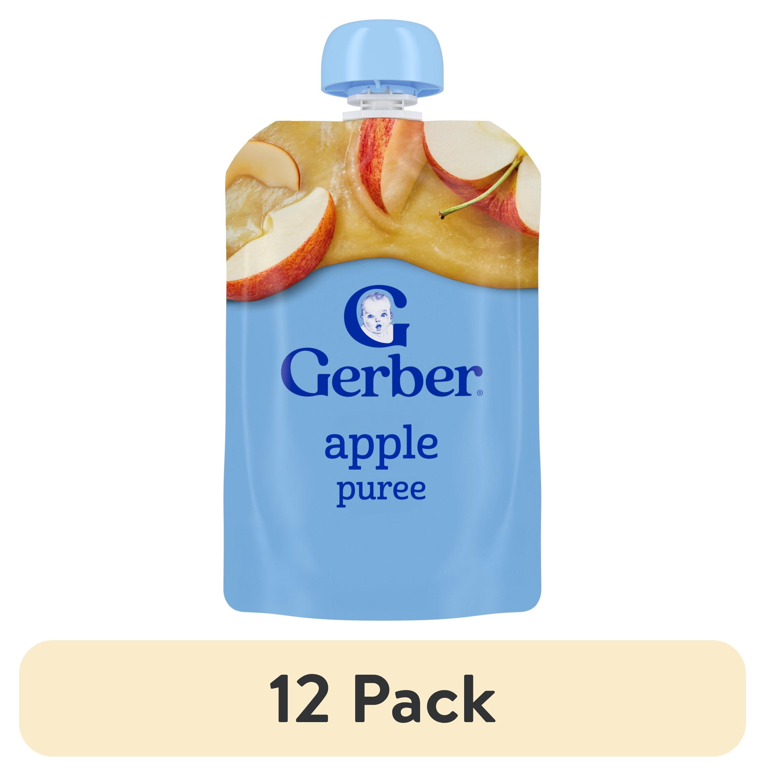 (12 pack) Gerber Stage 2 Baby Food, Apple Puree Pouch 99 g