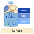 thumbnail image 1 of (12 pack) Gerber Stage 2 Baby Food, Banana Puree Pouch 3.5 oz, 1 of 17
