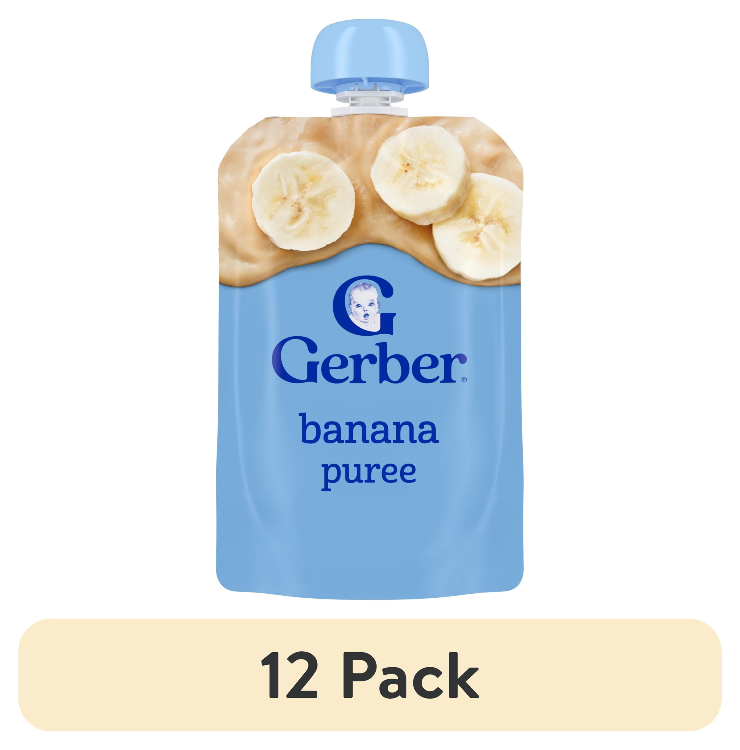 (12 pack) Gerber Stage 2 Baby Food, Banana Puree Pouch 3.5 oz