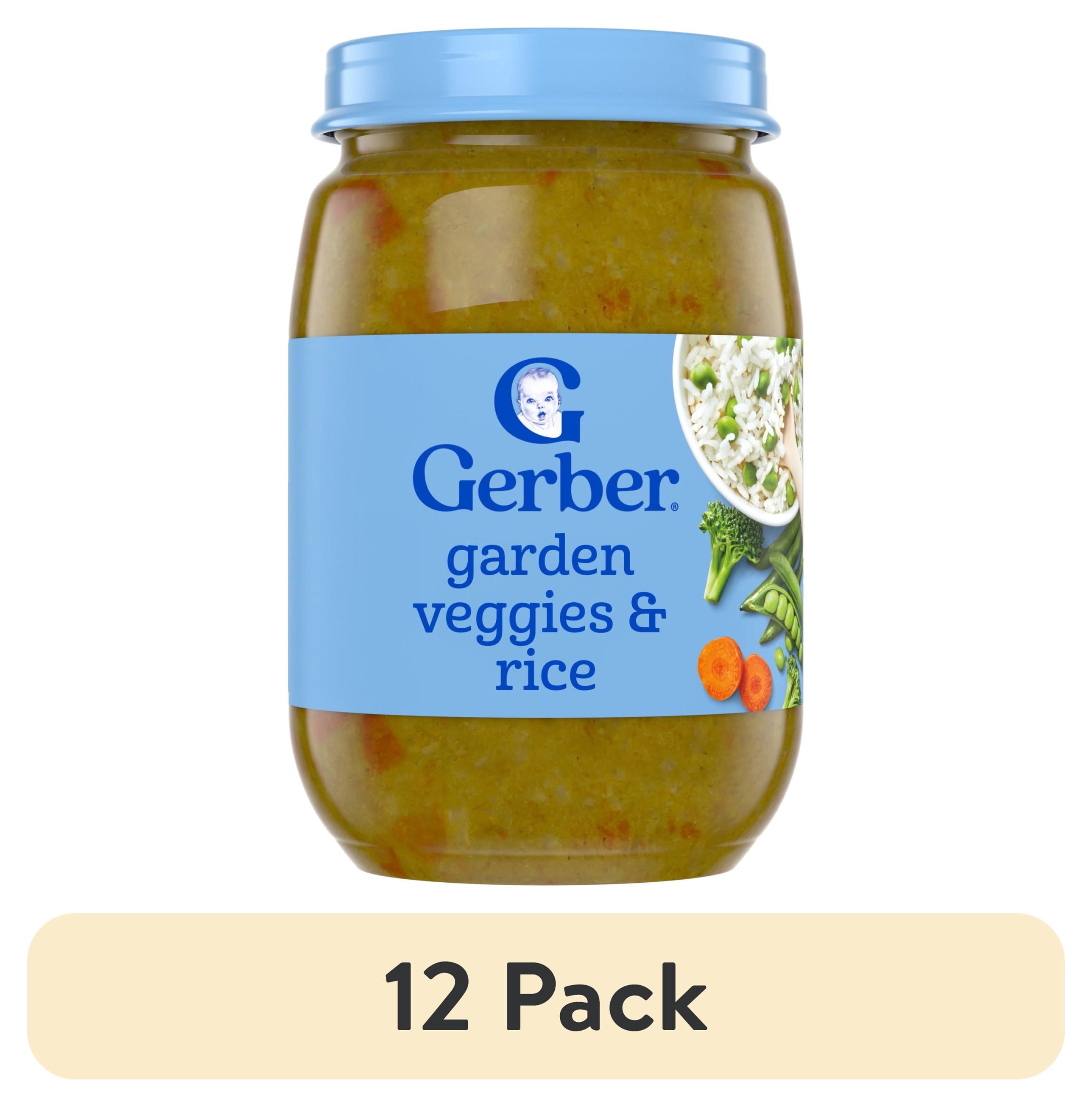 (12 pack) Gerber 3rd Foods Natural for Baby Veggie Power Baby Food, Garden Veggies & Rice, 6 oz Jar