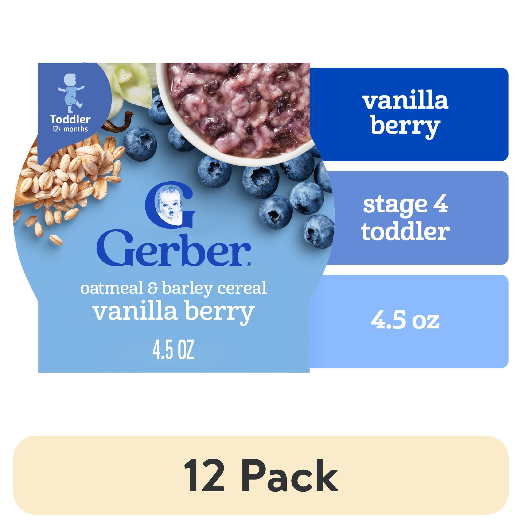 Gerber Toddler Food, Oatmeal and Barley Vanilla Berry Cereal