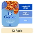 thumbnail interactive-video image 1 of (12 pack) Gerber Mealtime for Toddler, Spaghetti Rings in Meat Sauce Toddler Food, 6 oz Tray, 1 of 17