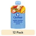 thumbnail image 1 of (12 pack) Gerber Stage 2 Baby Food, Apple Mango Strawberry, Puree Baby Pouches, 1 of 17