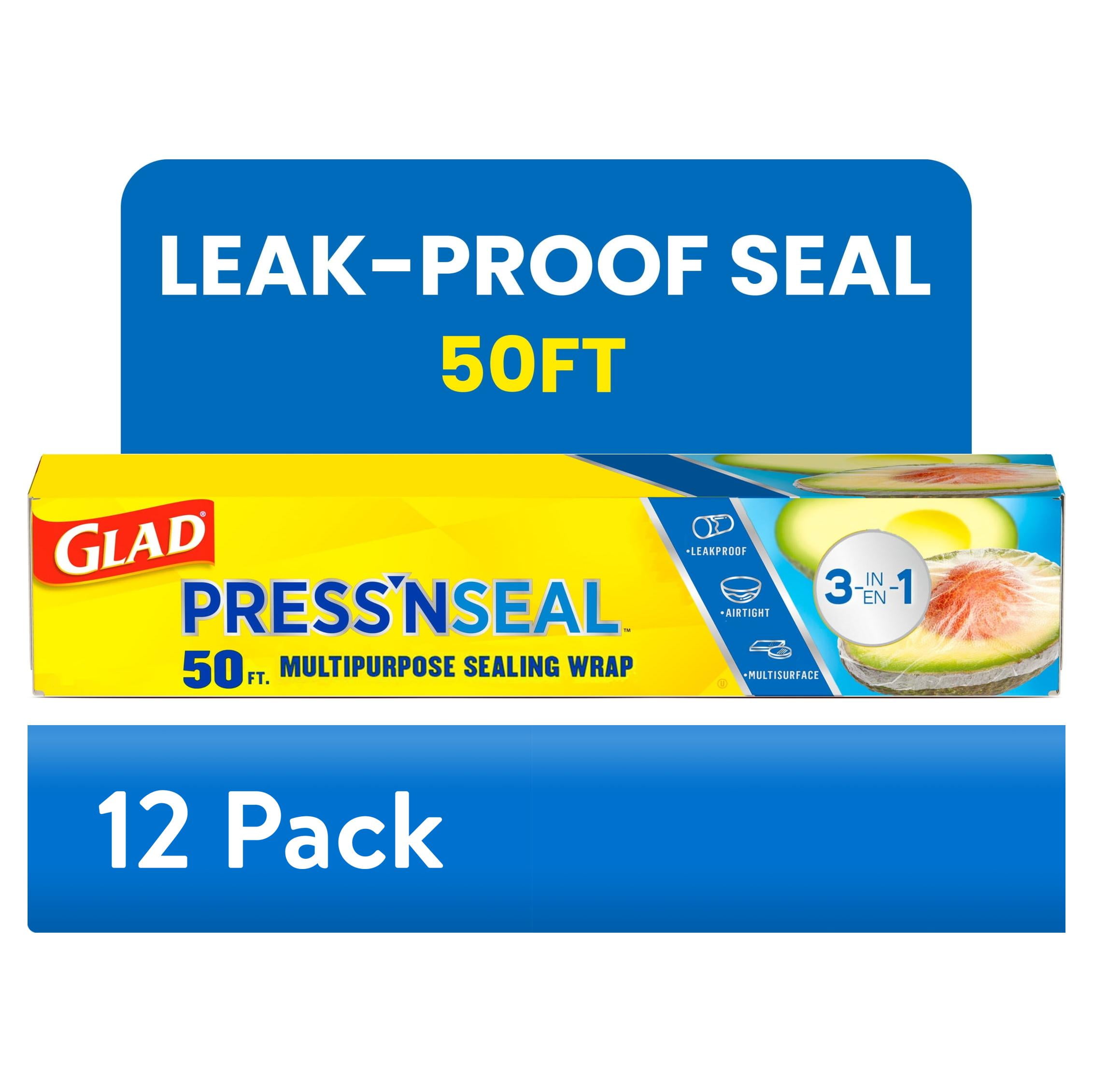 (12 pack) Glad Press'N Seal Multipurpose Sealing Food Wrap, 50 sq ft Roll