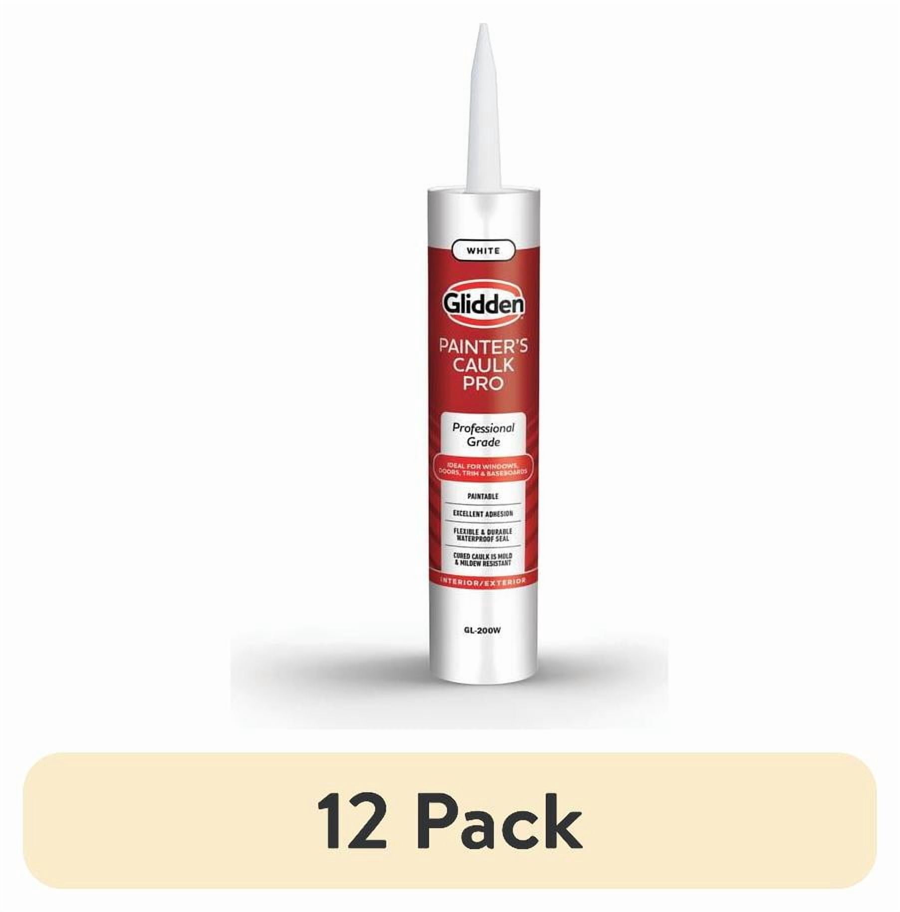 (12 pack) Glidden Painter's Caulk Pro 10.1 Fl. Oz. Multi-Purpose Acrylic Caulk, White