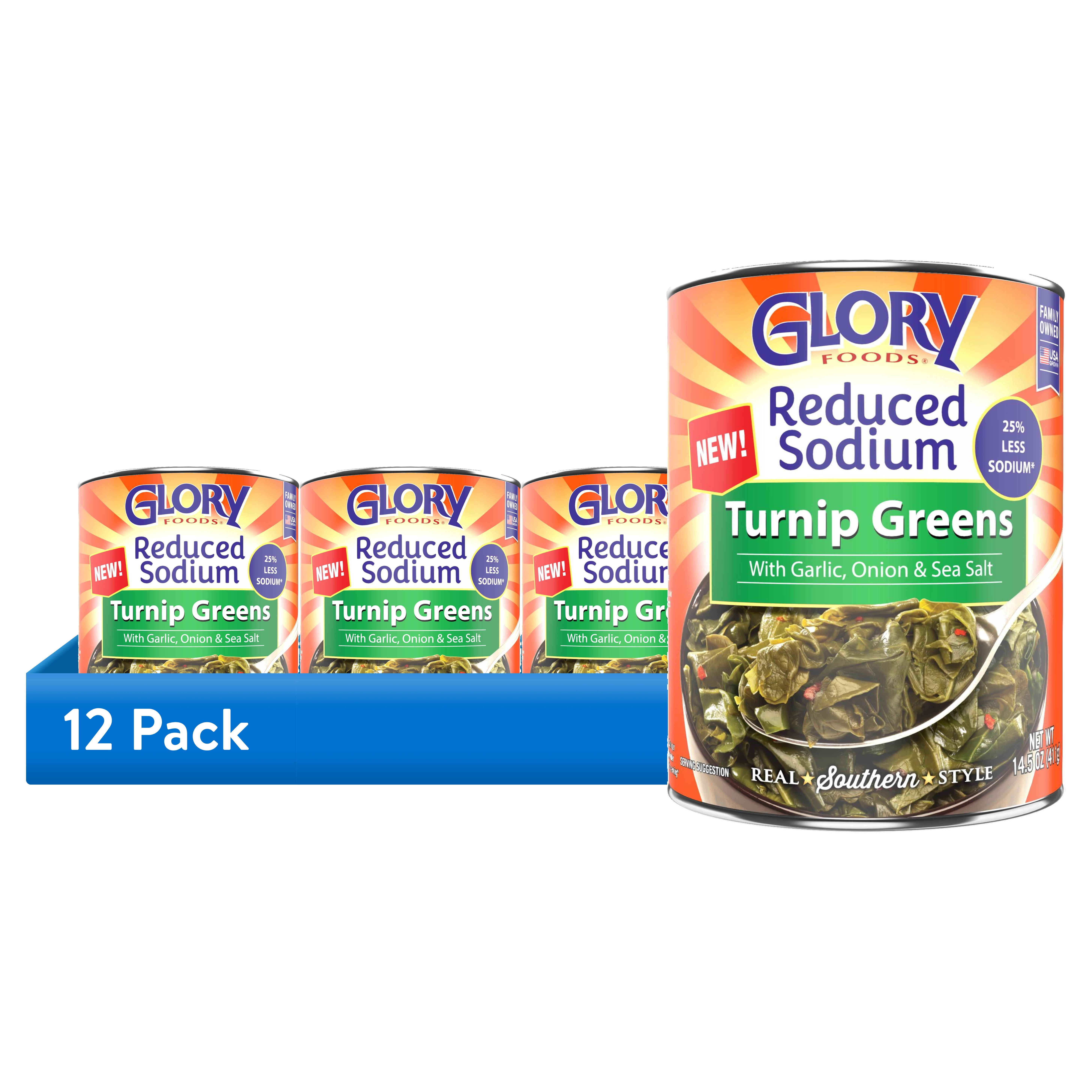 (12 pack) Glory Reduced Sodium Turnip Greens, 14.5oz