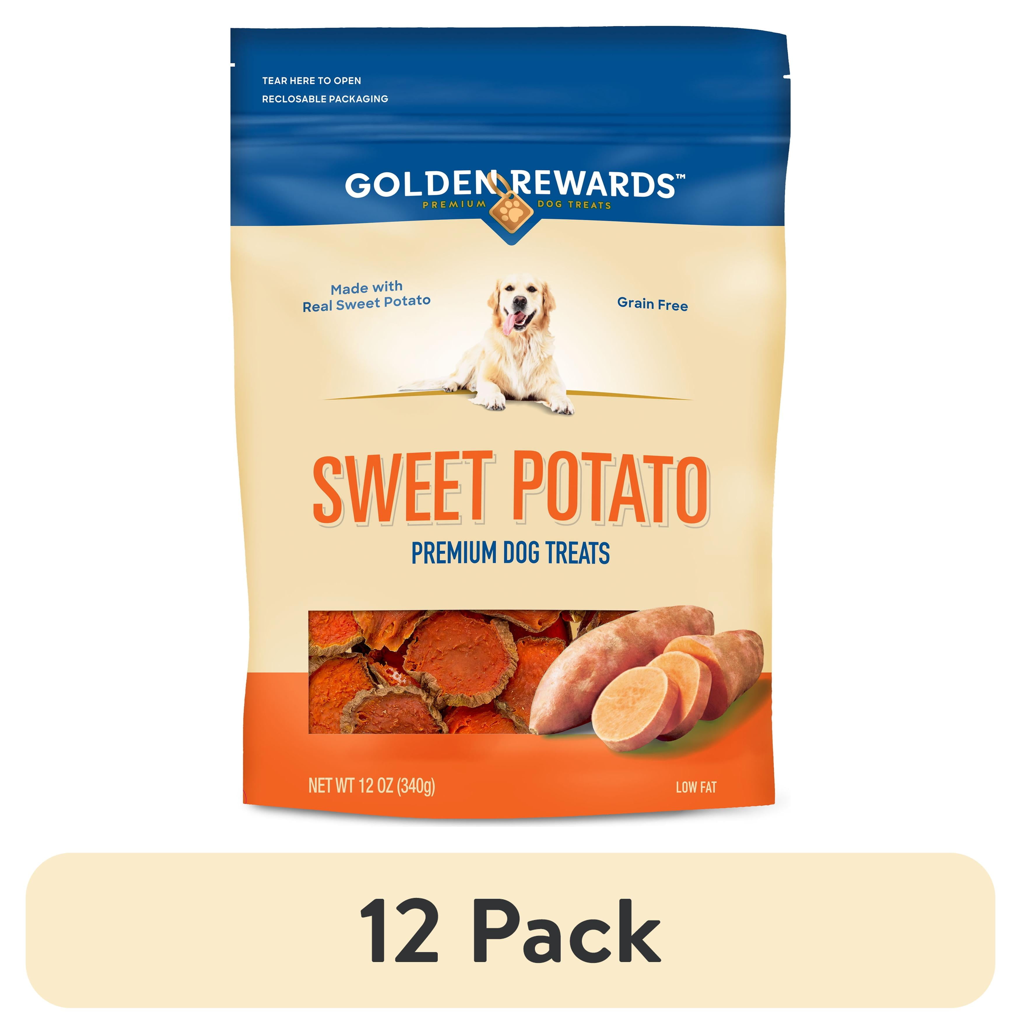 (12 pack) Golden Rewards Sweet Potato Slices for Dogs, 12 oz Bag