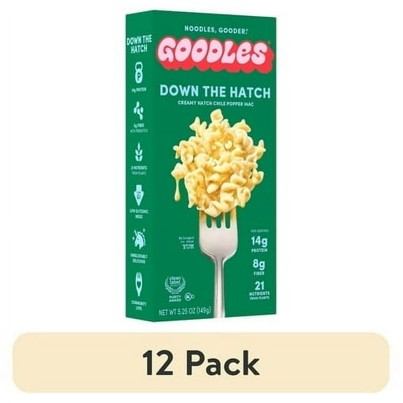(12 pack) Goodles Mac & Cheese Down the Hatch Noodles, Cheddar Chile Popper, Fusilli, Shelf-Stable, 5.25 oz