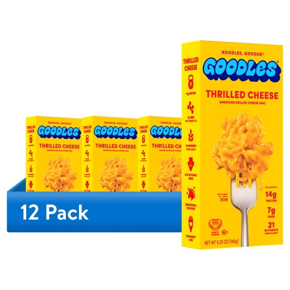 (12 pack) Goodles Mac & Cheese Thrilled Grilled Cheese Flavored Mac; Shelf Stable; 5.25 oz