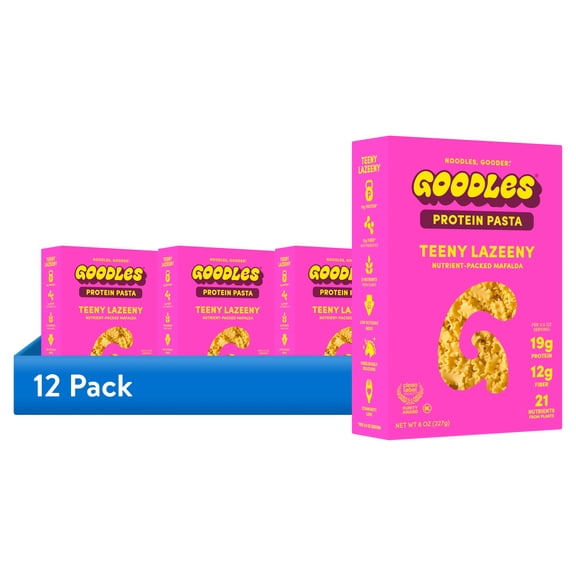 (12 pack) Goodles Protein-Packed Teeny Lazeeny Mafalda Dry Pasta 8oz