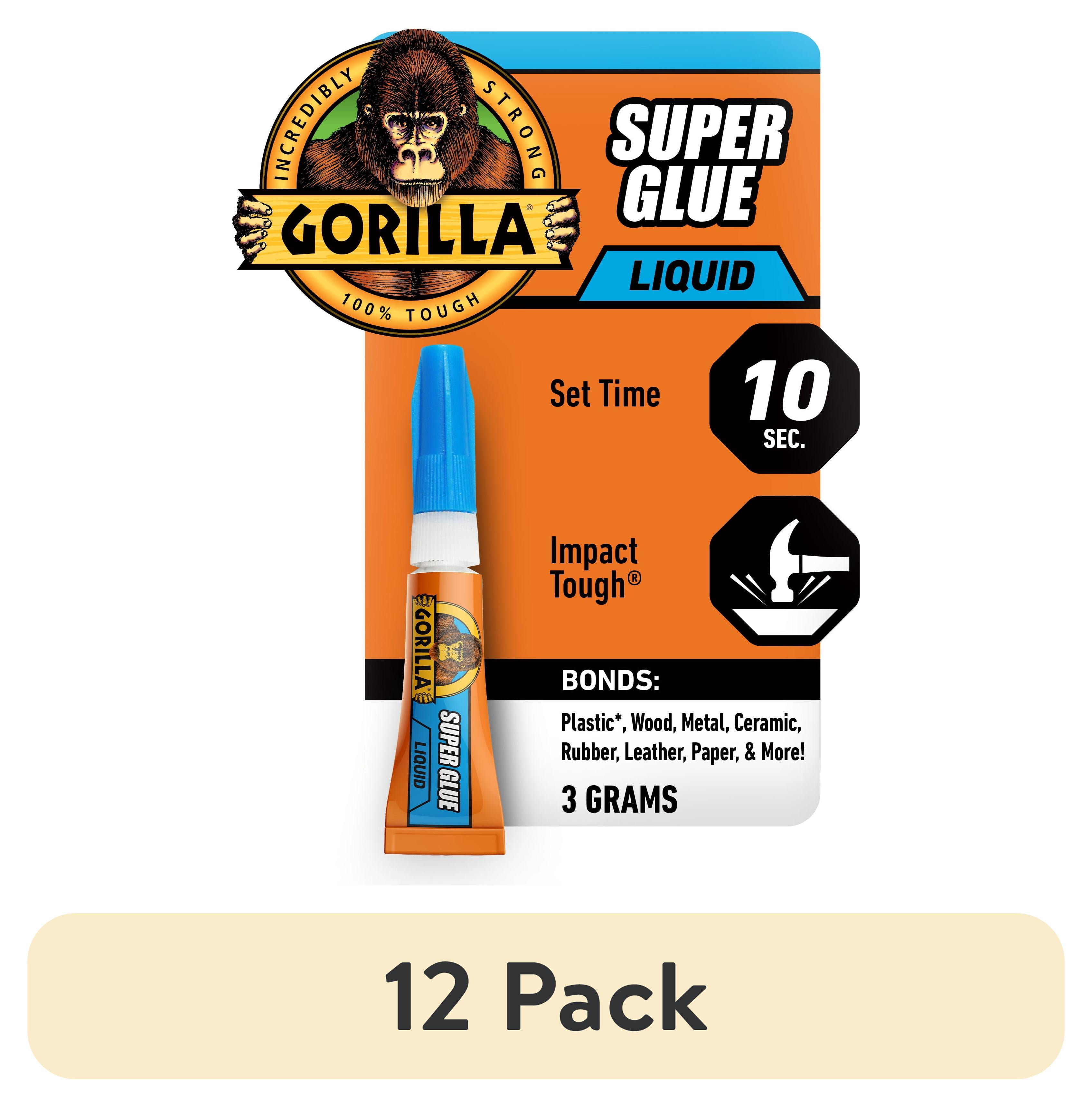 (12 pack) Gorilla Super Glue 3g Tube, Product Net Content Quantity 1