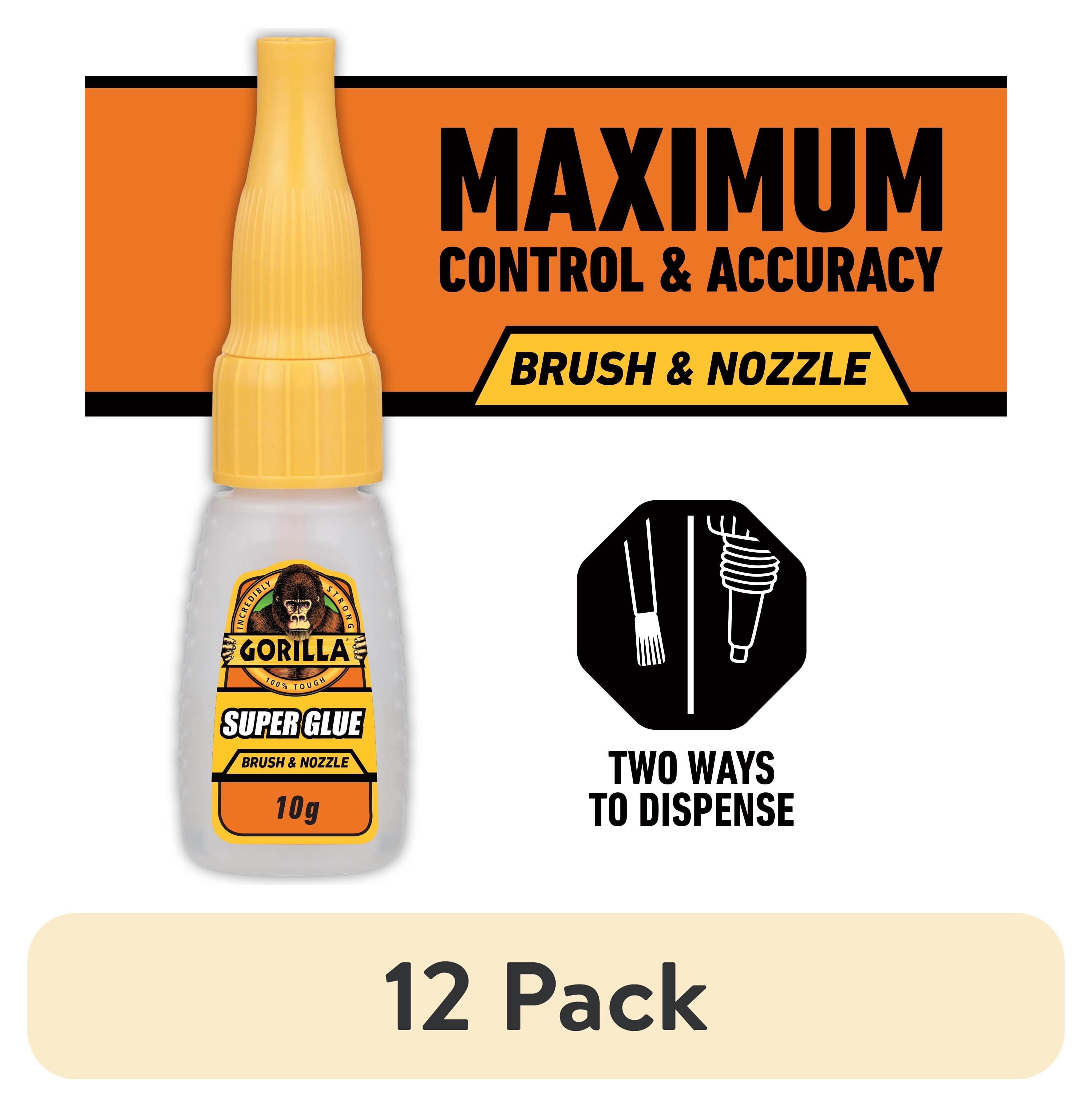 Gorilla Super Glue Brush & Nozzle 10g, Fast-Setting Impact Tough