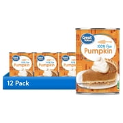 (12 pack) Great Value 100% Pure Pumpkin, 15 oz