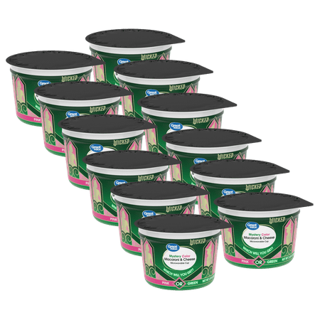 (12 pack) Great Value 2.05 oz Wicked Mystery Color Macaroni and Cheese Cup Shelf Stable