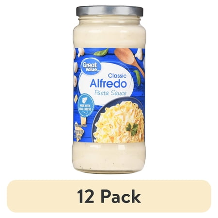 (12 pack) Great Value Alfredo Pasta Sauce, 16 Oz