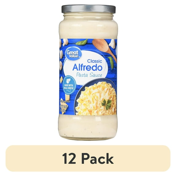 (12 pack) Great Value Alfredo Pasta Sauce, 16 oz